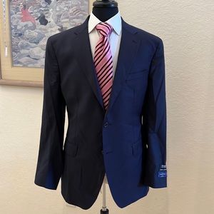 NWT Zegna Italian Made Modern Fit size 44L Wool blue blazer